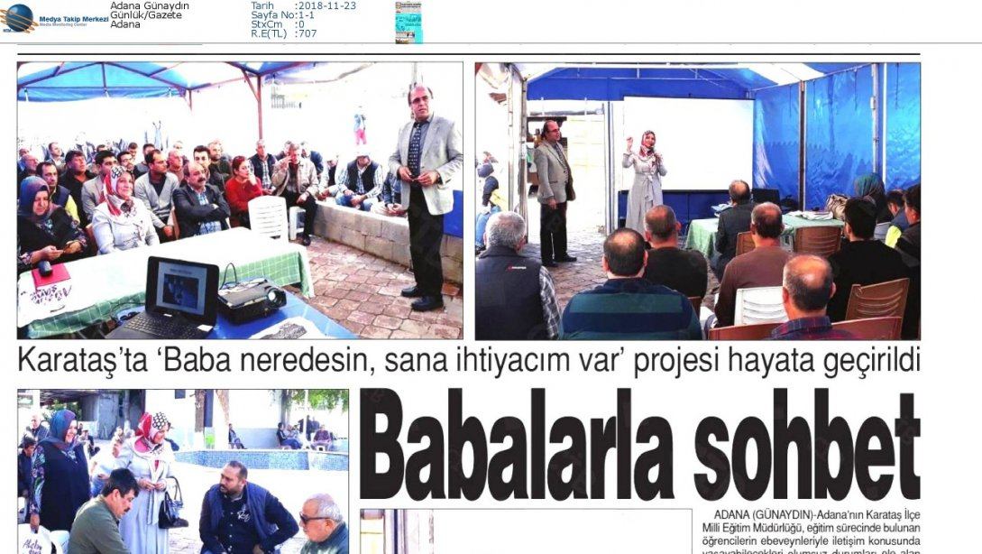 "BABA NEREDESİN, SANA İHTİYACIM VAR" PROJESİ BASINDA