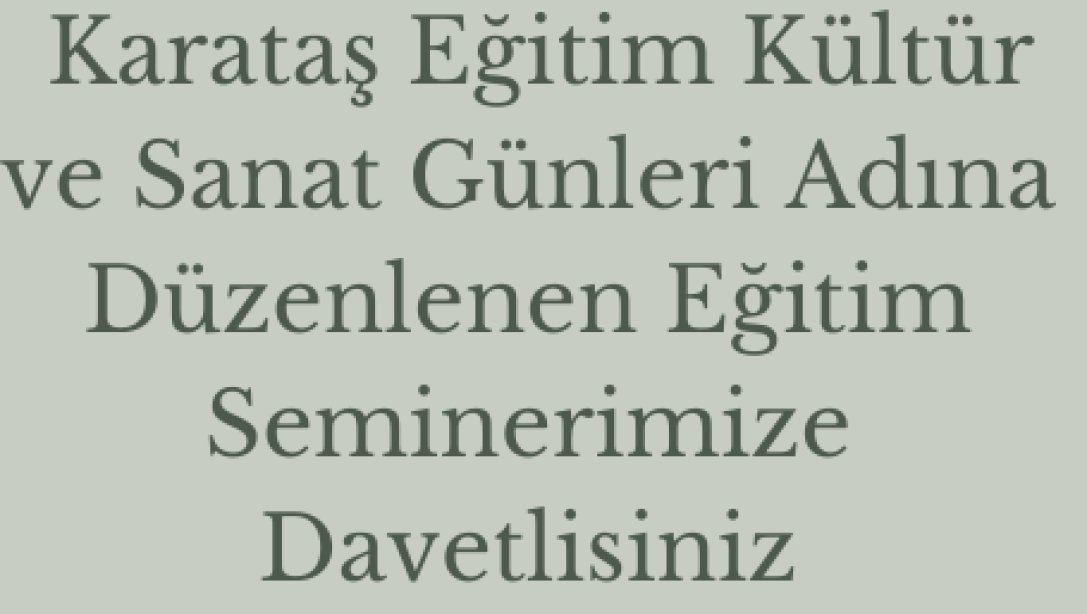 Seminer Davetiyesi